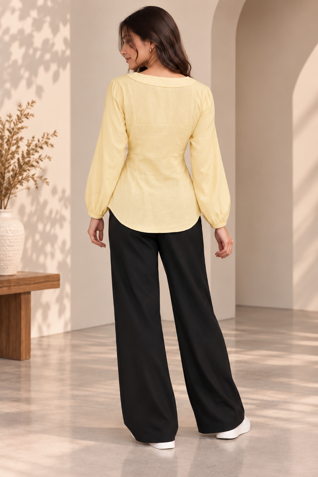 Gathered Waist  Cambric Top
