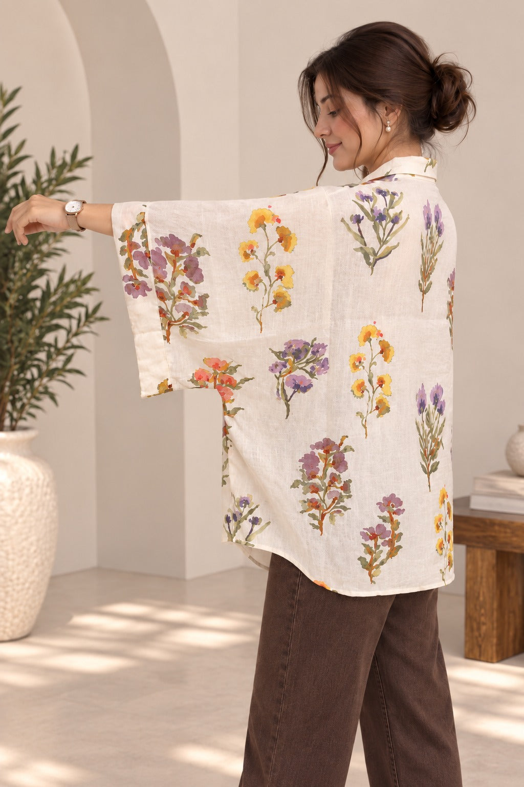 Floral Printed  Oversized Shirt