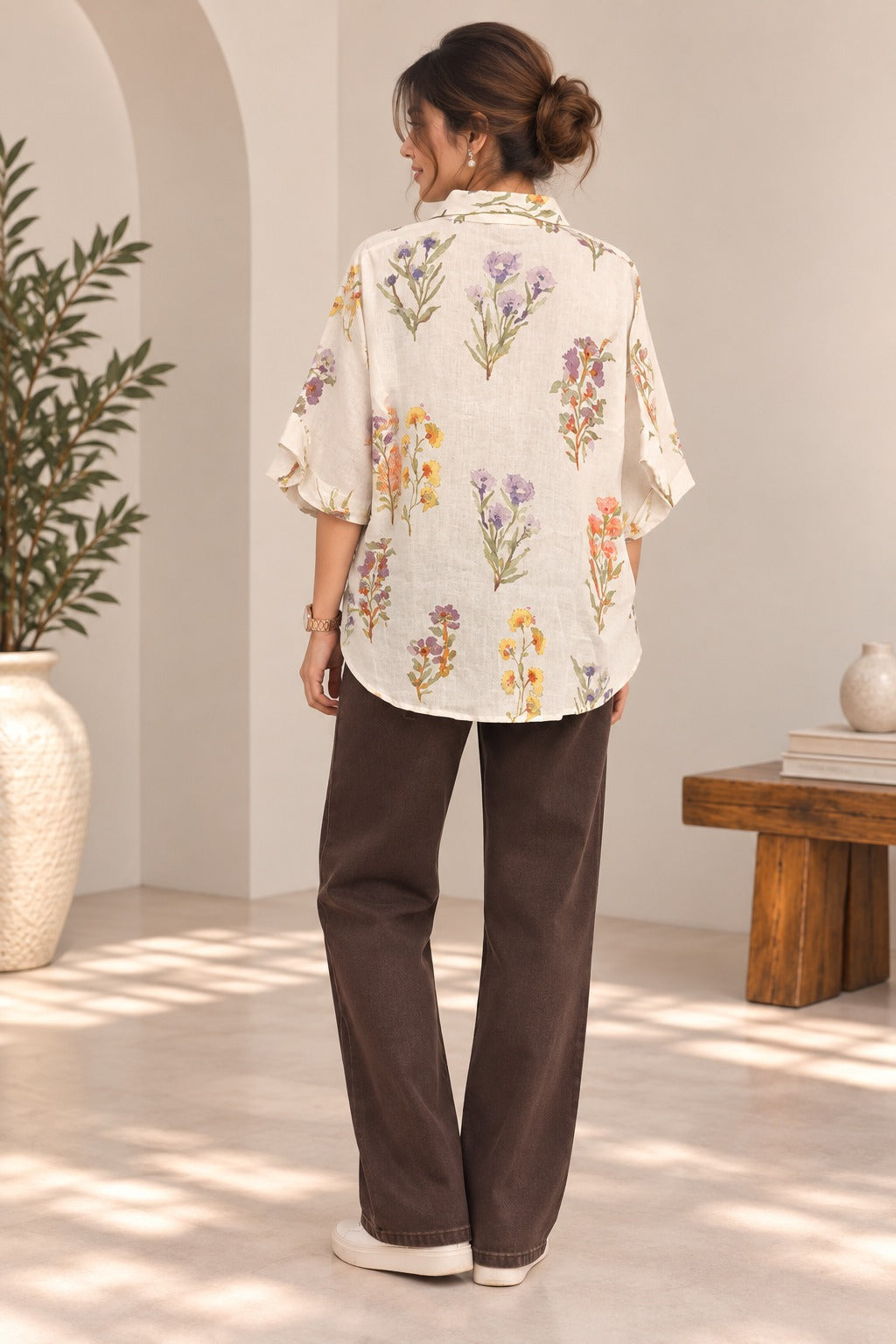Floral Printed  Oversized Shirt