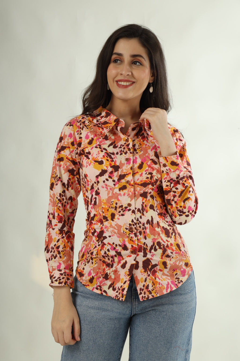 Abstract multi print shirt