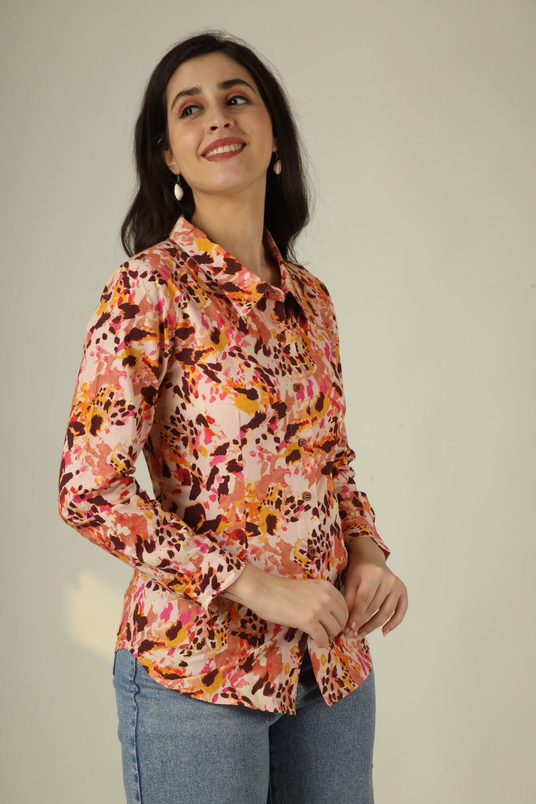 Abstract multi print shirt