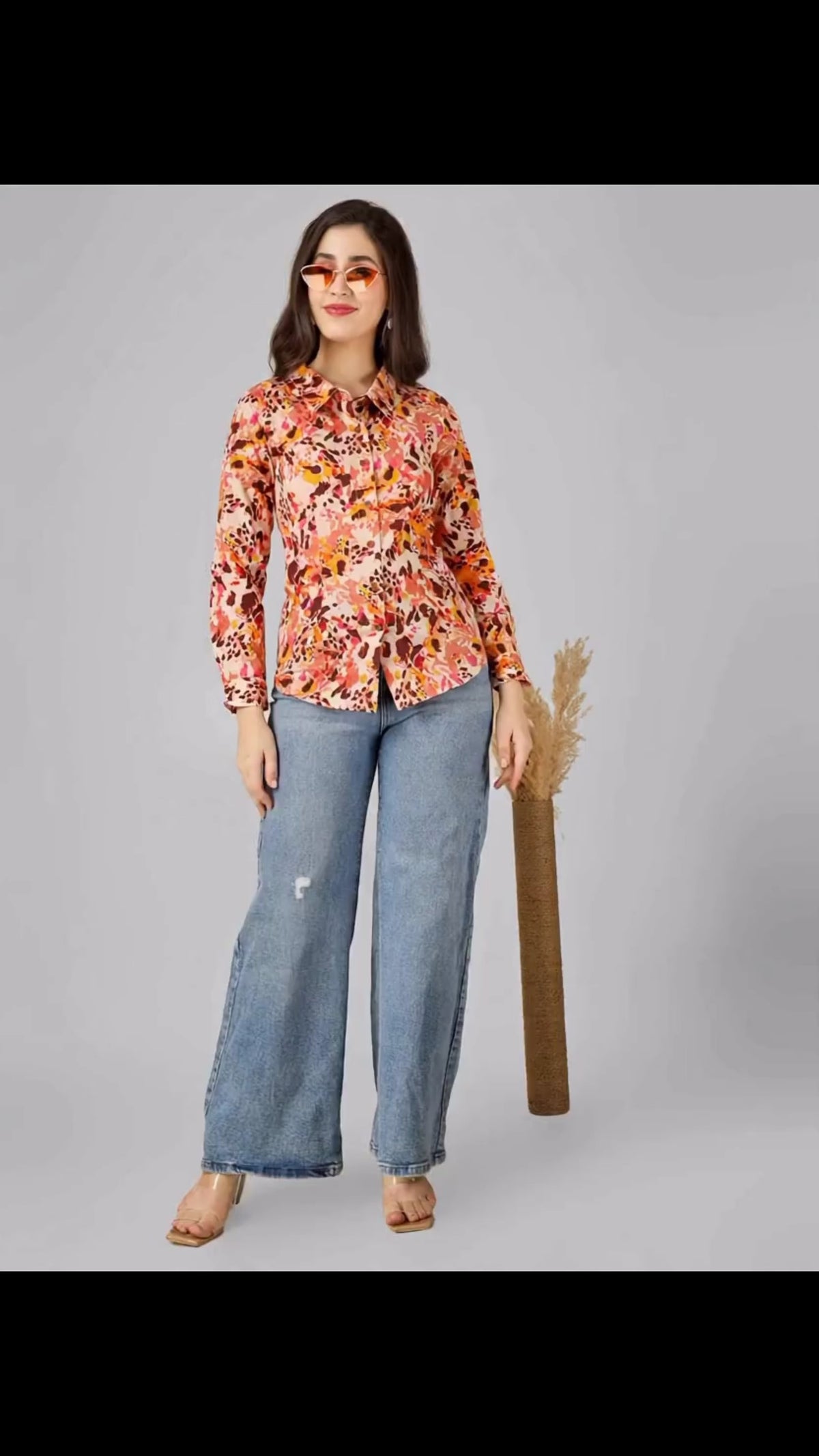 Abstract multi print shirt